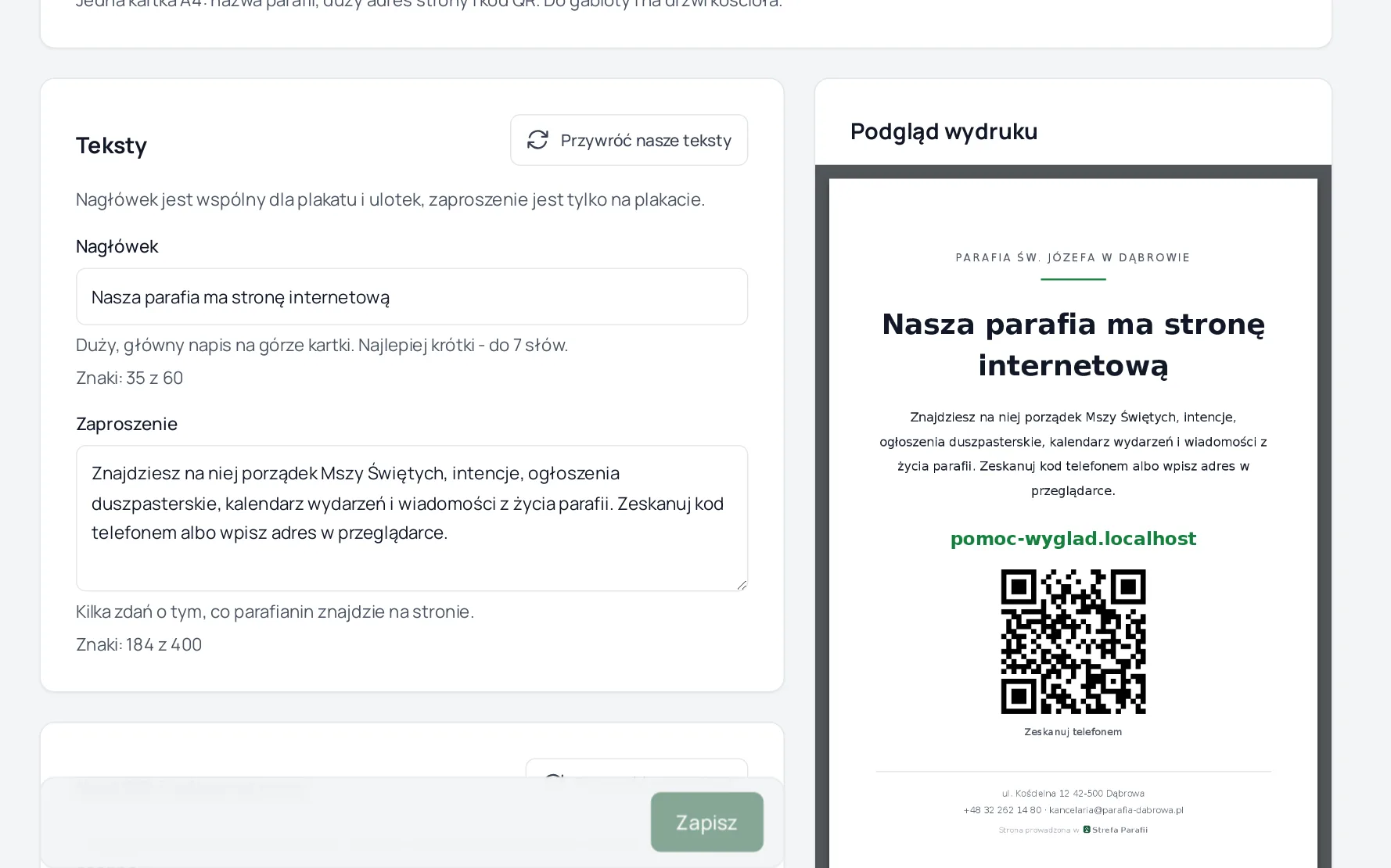 plakat A4 z kodem QR