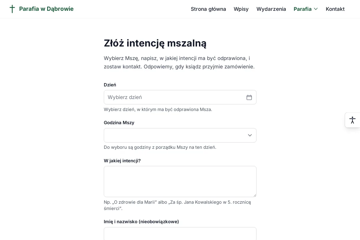 Intencje od parafian