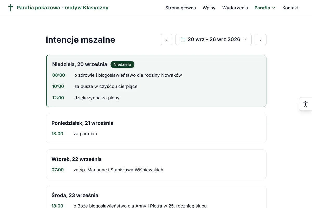 Intencje mszalne